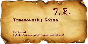 Tomasovszky Rózsa névjegykártya