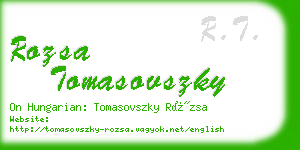 rozsa tomasovszky business card